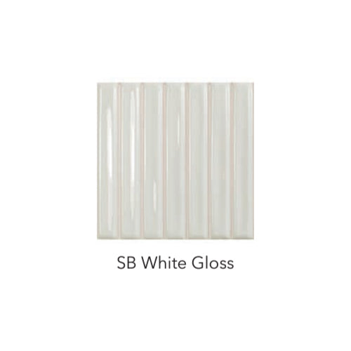 white gloss Sweet Bars Ceramic Gloss Tile 4.6x4.6