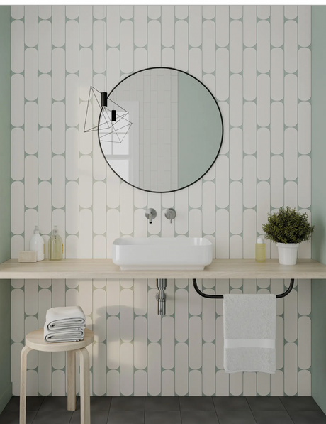 Grace O White Matte 3x12 bathroom tile