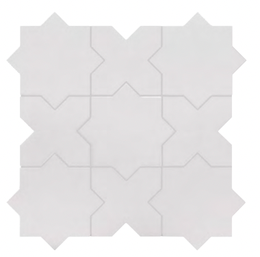 Porto Star and Cross Oxford Grey Matte tile
