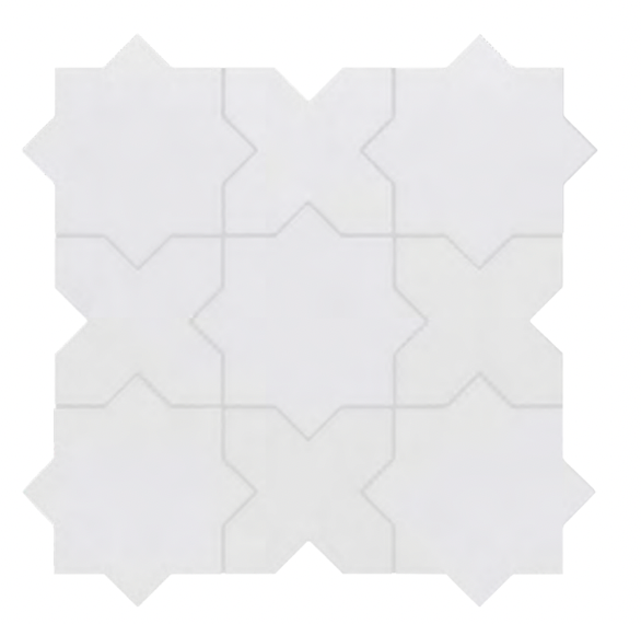 Porto Star and Cross White Matte tile