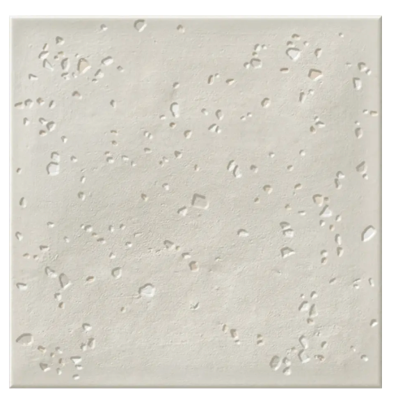 white Stardust Pebbles Ivory Matte 6x6