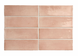 Soco Pink Gloss Porcelain Tile 2x6