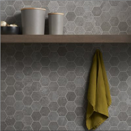fossil wall tile Ages Hex Matte 3"