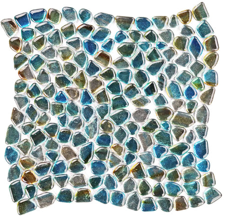 tropical lagoon Artemis pebble polished glass mosaic tile