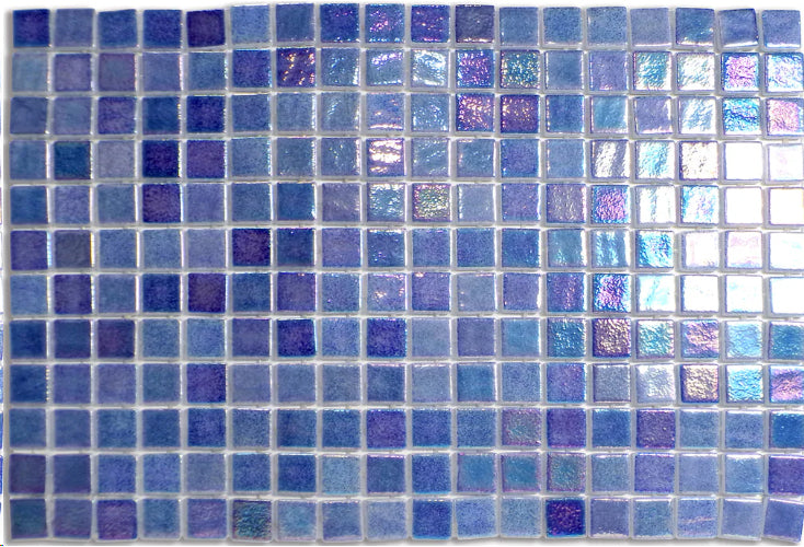 Opalescent Pool Rated Glass Mosaic Glossy 12X18