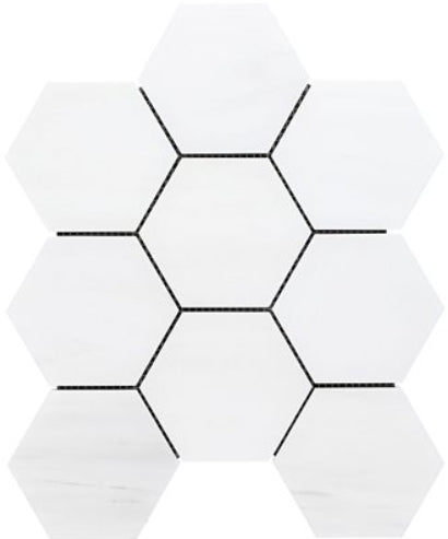 Bianco Dolomite Premium 4" Hex Polished tile