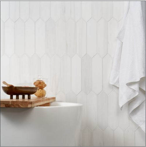 Bianco Dolomite Picket 3x12 wall tile
