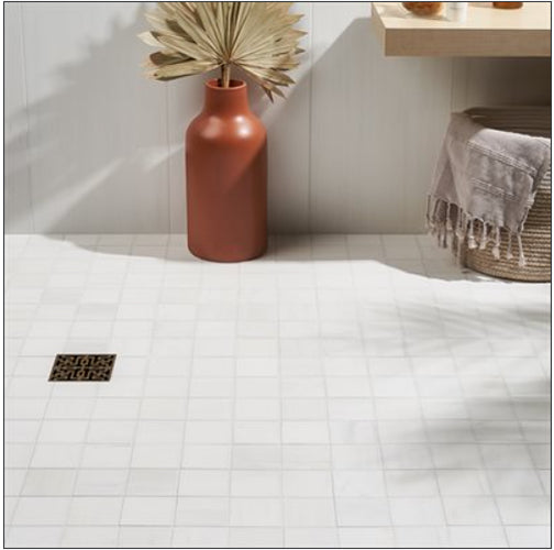Bianco Dolomite Premium Square Honed 3" floor tile