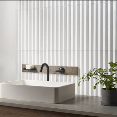 Accordion Fluted Polished Porcelain Tile 5x16 3D