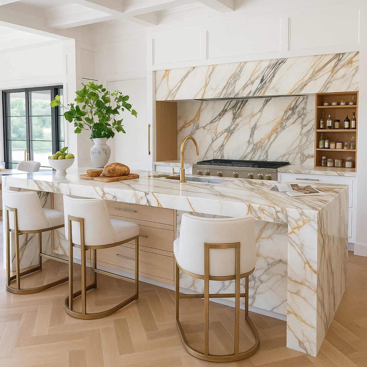 Calacatta Picasso Honed Slab