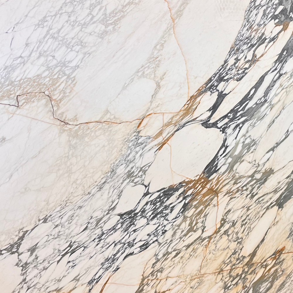 White Calacatta Picasso honed natural stone slab 64x126