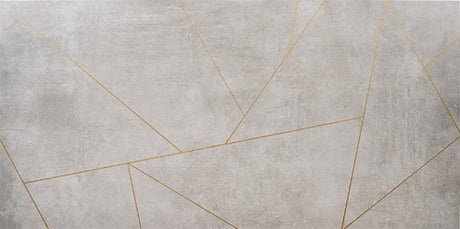Artscape Cemento & Gold Line 24x48 floor tile
