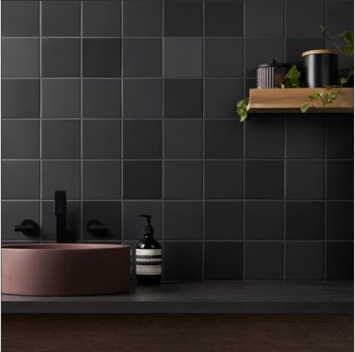 charcoal kitchen tile RUBIK Matte Porcelain Tile 5x5