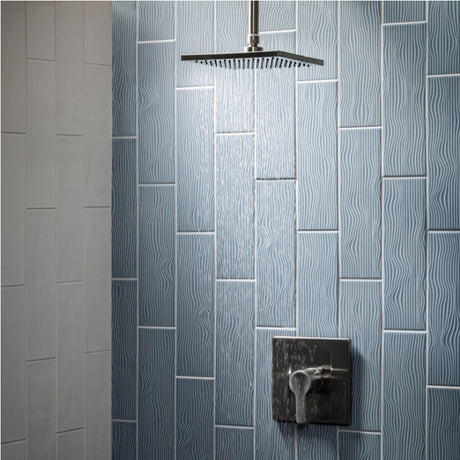 3.5"x12" Ebb and Flow Gloss Ceramic Tile shower