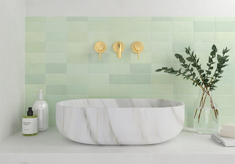 green bathroom Fez Ceramic Field Tile Matte 2.5x5