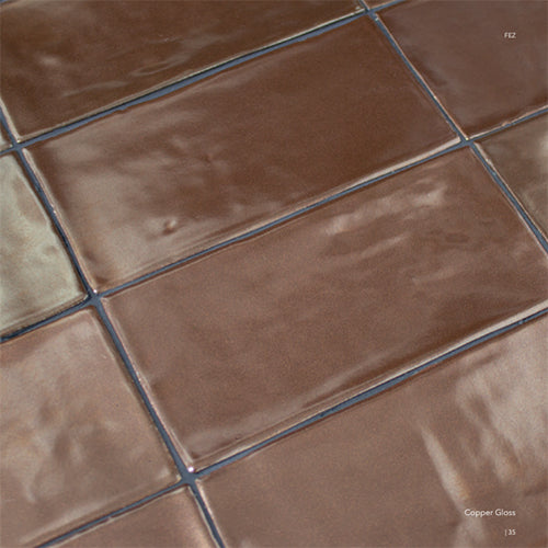 copper Fez Ceramic Field Tile Glossy 2.5x5