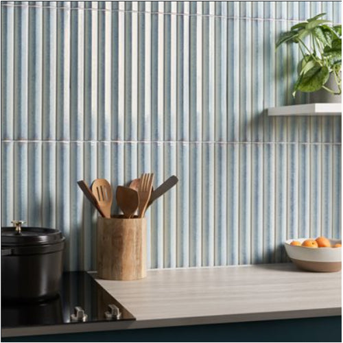 Accordion Fluted Polished Porcelain Tile 5x16 3D