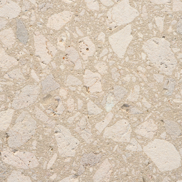 Botticino Terrazzo Scavato Agglomerated Marble Bush Hammered 49" x 120" Natural Stone slab