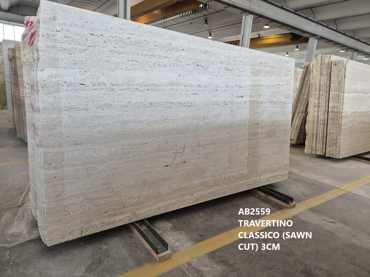 Travertino Classico Sawn Travertine Natural 58" x 100" Natural Stone slab