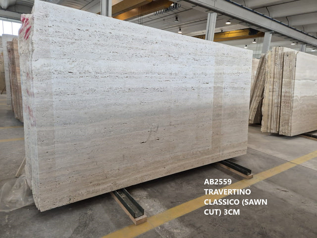 Travertino Classico Sawn Travertine Natural 58" x 100" Natural Stone slab