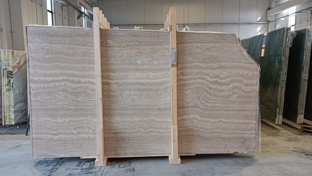 Travertino Alabastrino Bkl Travertine Honed 68" x 117" Natural Stone slab