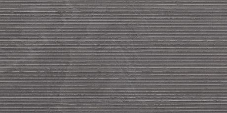 Overland 24x48 Matte Grooved Deco Anthracite porcelain tile