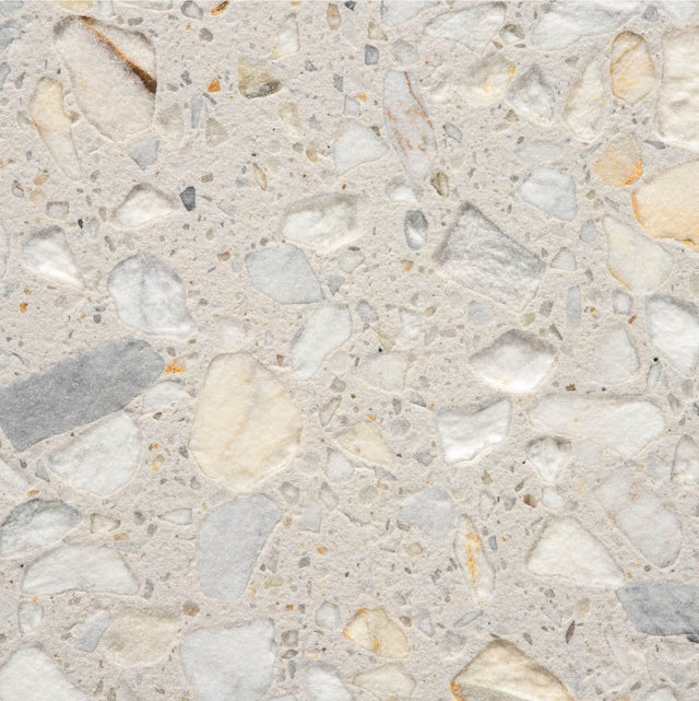 Arabescato Bianco Terrazzo Scavato Agglomerated Marble Bush Hammered 49" x 120" Natural Stone slab