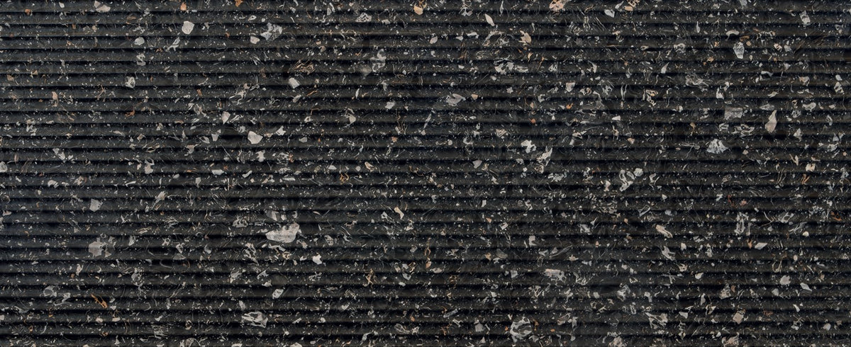 Nero Portoro Terrazzo Ondulato Agglomerated Marble Fluted 49" x 120" Natural Stone slab
