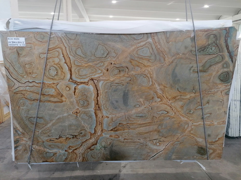 Blue Mare Marble Leathered 68" x 115" Natural Stone slab
