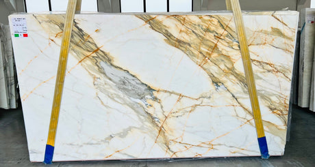 Calacatta Borghini Gold Marble Honed 68" x 126" Natural Stone slab