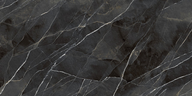 Diamond Calacatta Black Bocciardato Matte 64" x 128" Porcelain slab, Side B