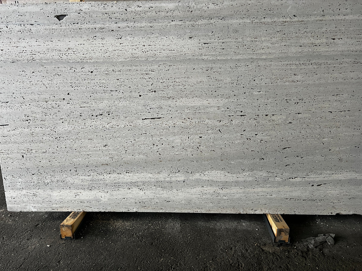 Travertino Striato Marble Sandblasted 54" x 103" Natural Stone slab