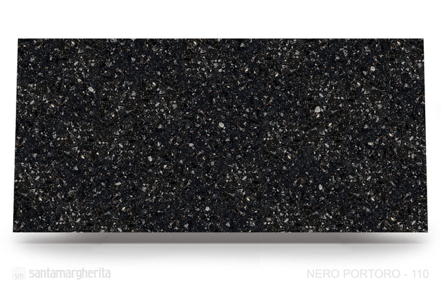Nero Portoro Terrazzo Agglomerated Marble Honed 49" x 120" Natural Stone slab