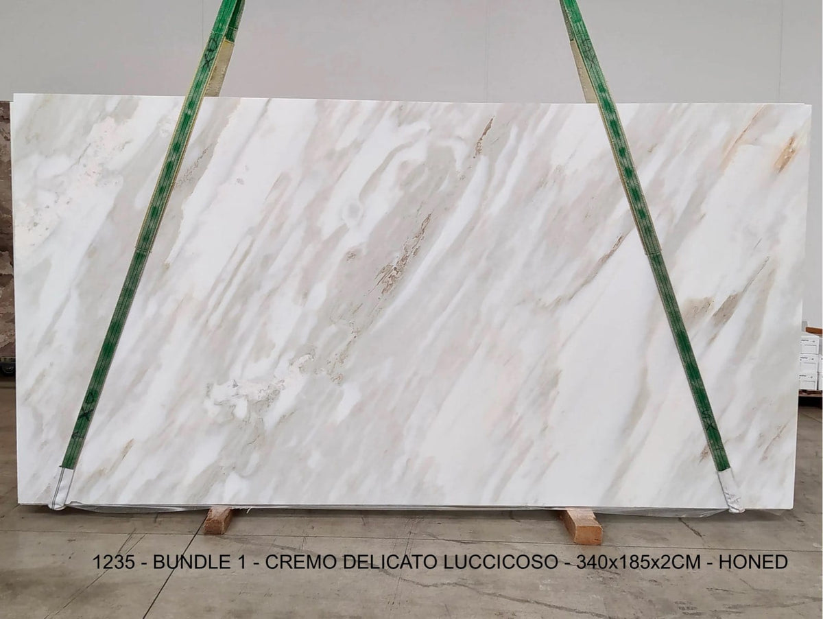Calacatta Cremo Marble Honed 70" x 135" Natural Stone slab