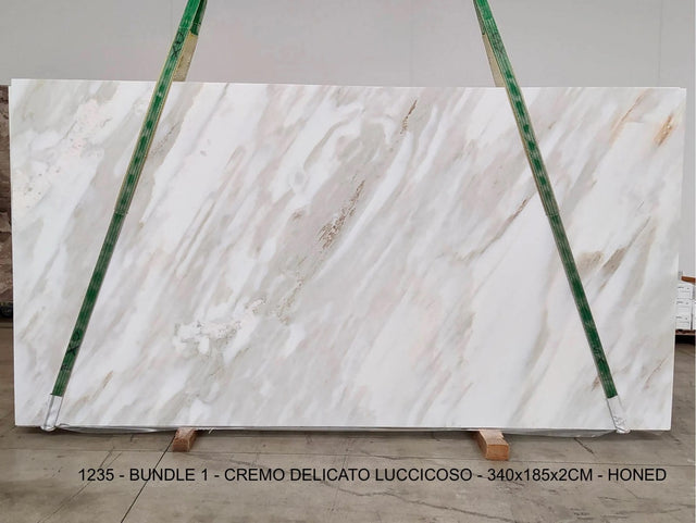 Calacatta Cremo Marble Honed 70" x 135" Natural Stone slab