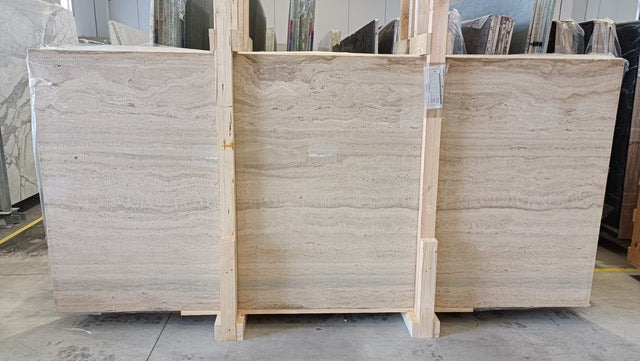 Travertino Alabastrino Bkl Travertine Honed 68" x 126" Natural Stone slab