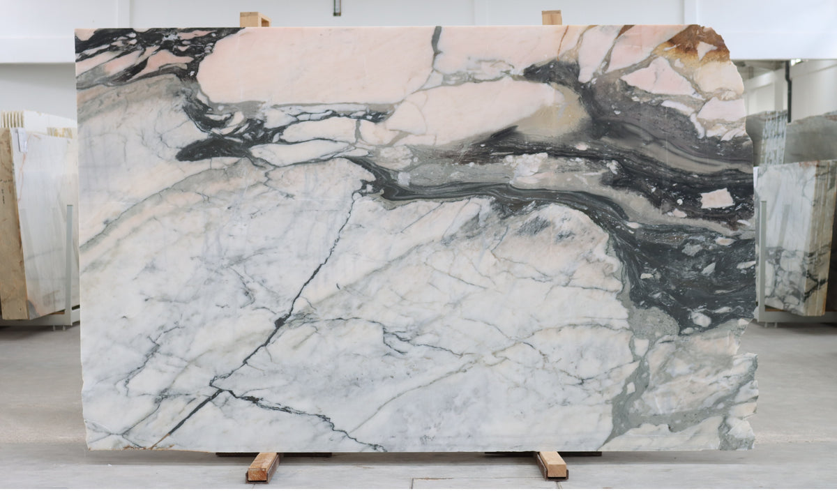 Picasso Rose Marble Leathered 76" x 120" Natural Stone slab