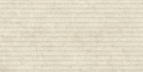 Tivoli Cc 24x48 Undulated Deco Cc Ivory porcelain tile