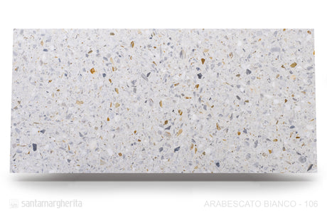 Arabescato Bianco Terrazzo Agglomerated Marble Honed 49" x 120" Natural Stone slab