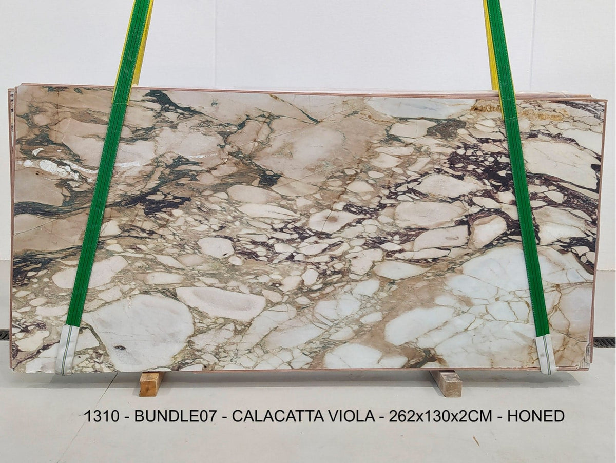 Calacatta Viola Marble Honed 50" x 103" Natural Stone slab