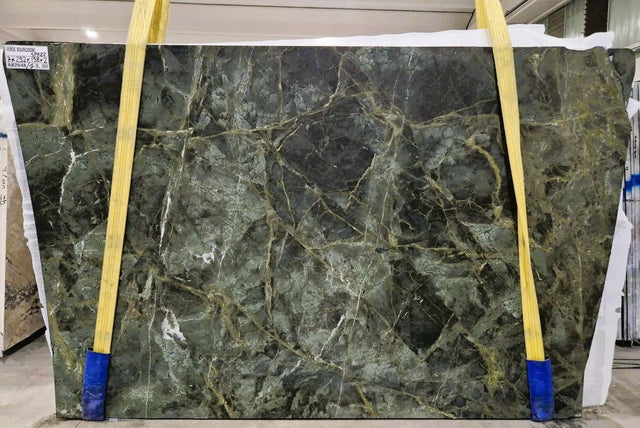 Verde Borgogna Marble Leathered 78" x 116" Natural Stone slab