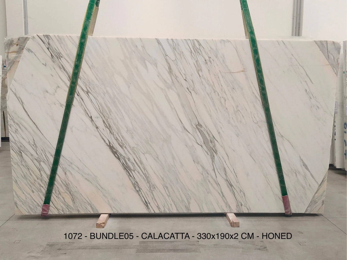 Calacatta Marble Honed 74" x 119" Natural Stone slab