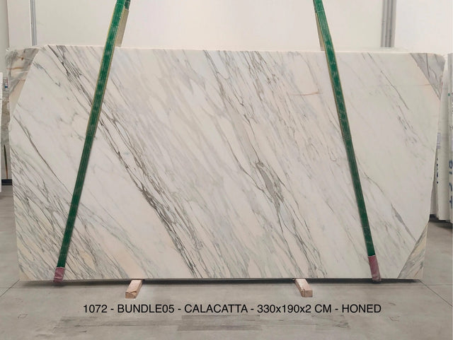 Calacatta Marble Honed 74" x 119" Natural Stone slab