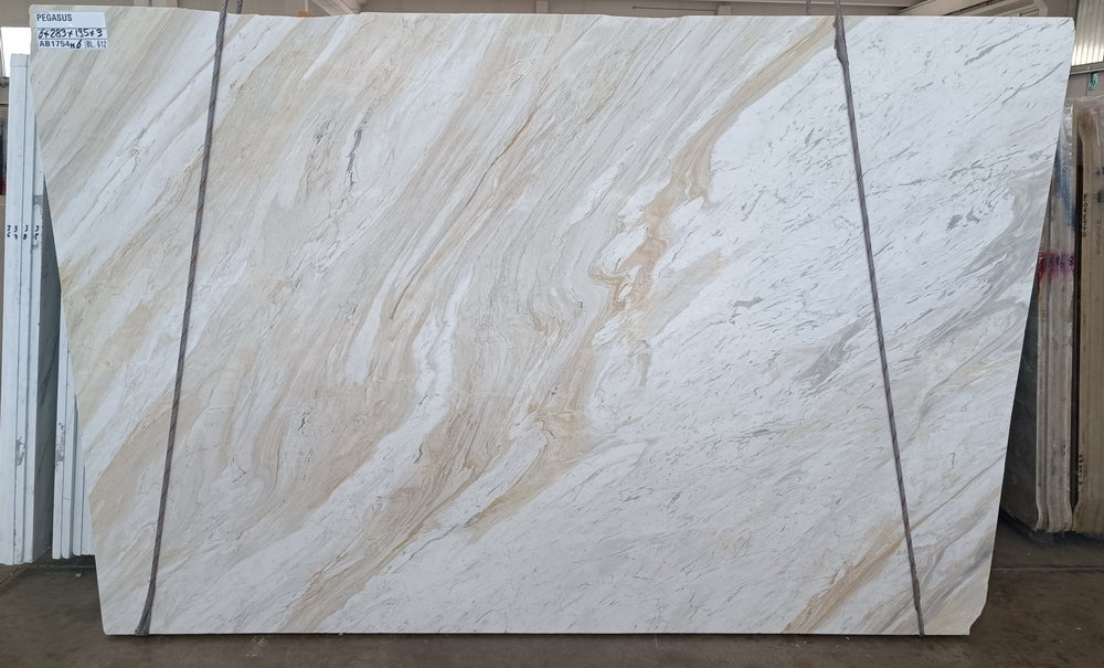Calacatta Crema Marble Polish 77" x 111" Natural Stone slab