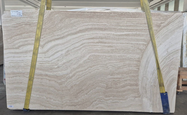 Travertino Bianco Travertine Honed 70.87" x 124.02" Natural Stone slab