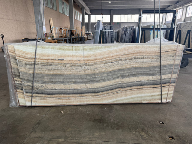 Onice Grigio Onyx Marble Polish 41" x 115" Natural Stone slab
