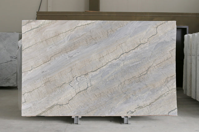 Ocean Blue Quartzite Marble Polish 78" x 125" Natural Stone slab