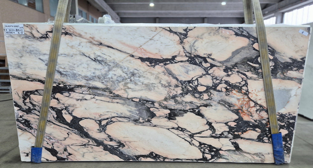 Calacatta Sunset Marble Polish 62" x 129" Natural Stone slab