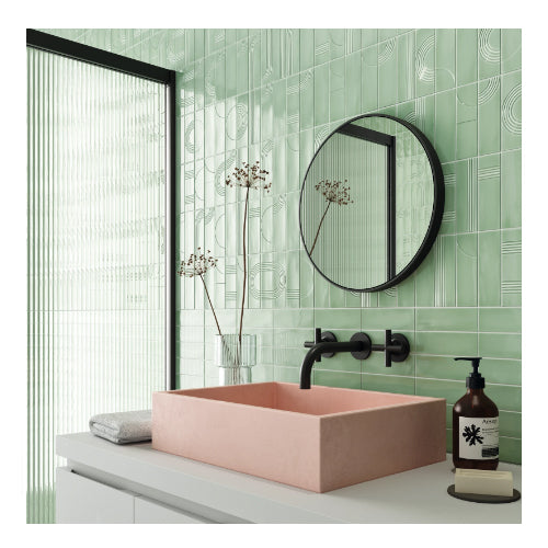 glow decor ceramic gloss tile mint bathroom