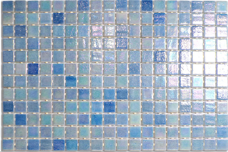 Opalescent Pool Rated Glass Mosaic Glossy 12X18